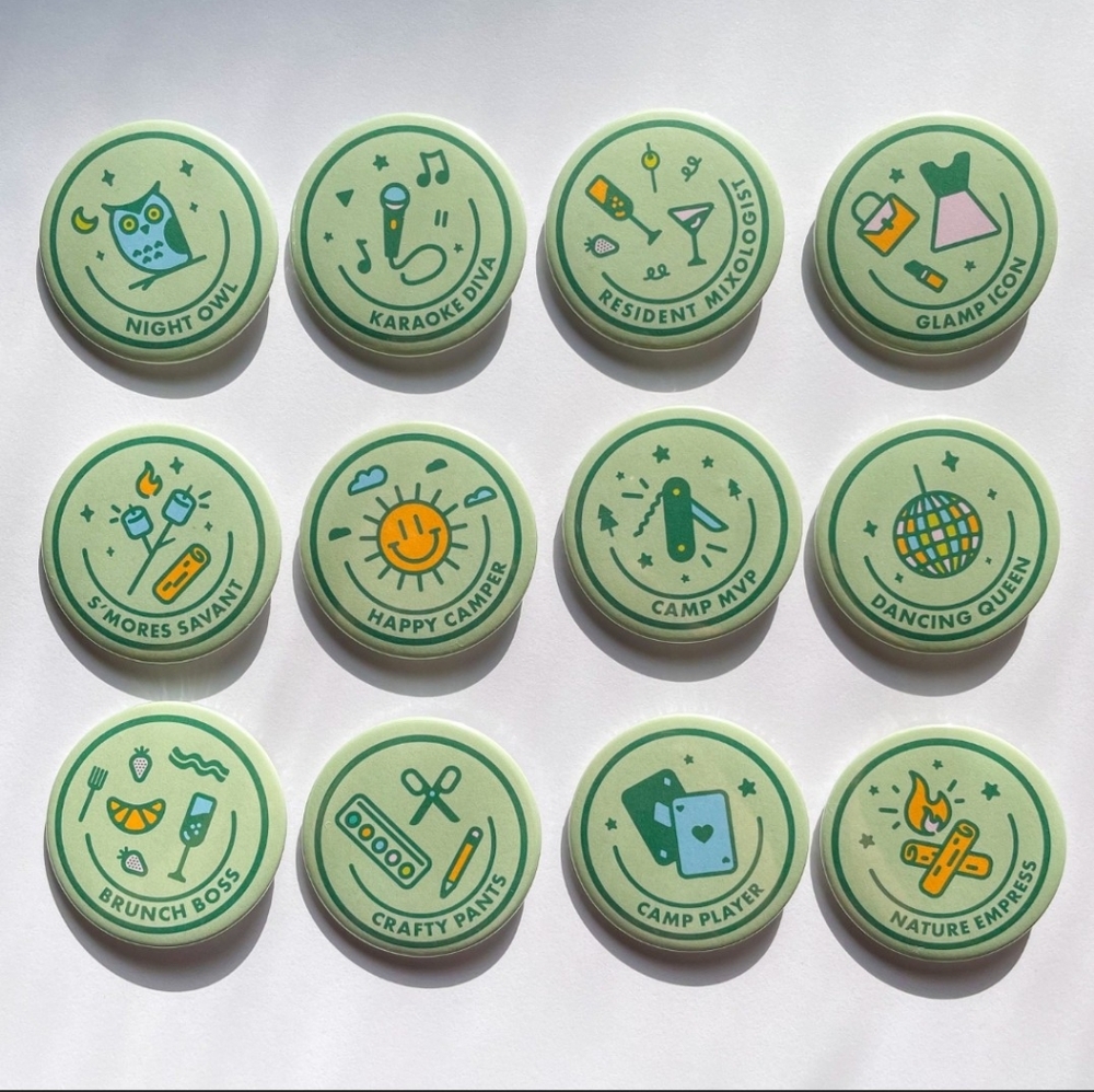 12 Party Buttons